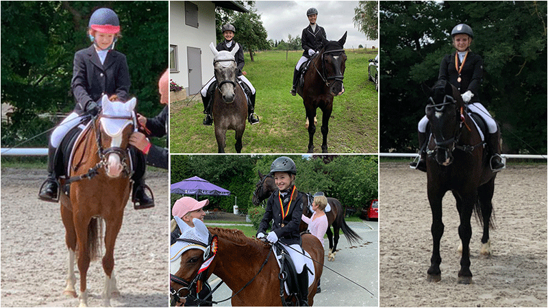 Wir gratulieren! Das aller erste Turnier für unsere Reitermädchen von Gut Leimershof – und es gab einige&nbsp;Schleifchen!