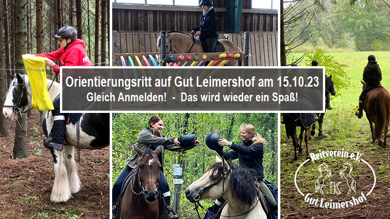 Einladung zum Orientierungsritt auf Gut Leimershof am&nbsp;15.10.23