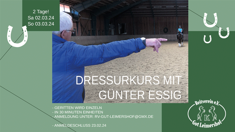 Dressur mit Günter Essig vom 02.03 bis&nbsp;03.03.2024