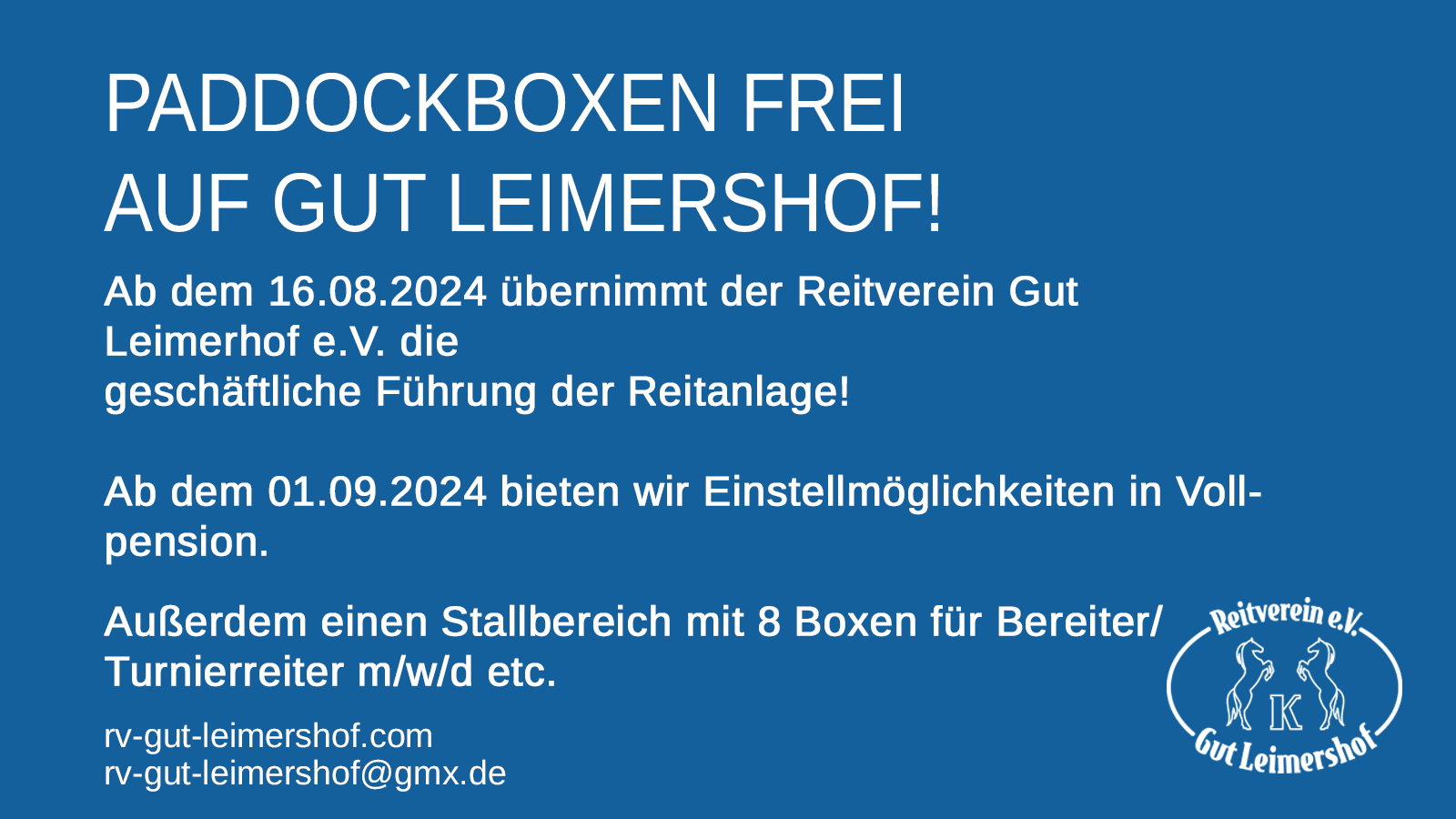 Bei uns sind Paddockboxen frei! Es sind alle Reitweisen bei uns&nbsp;willkommen!