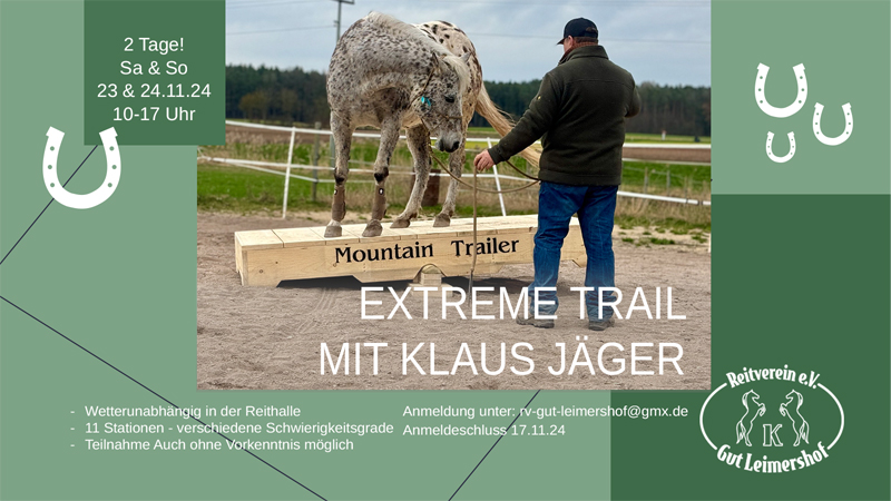 Einladung zum Extreme Trail auf Gut Leimershof am 23.&24.11.24