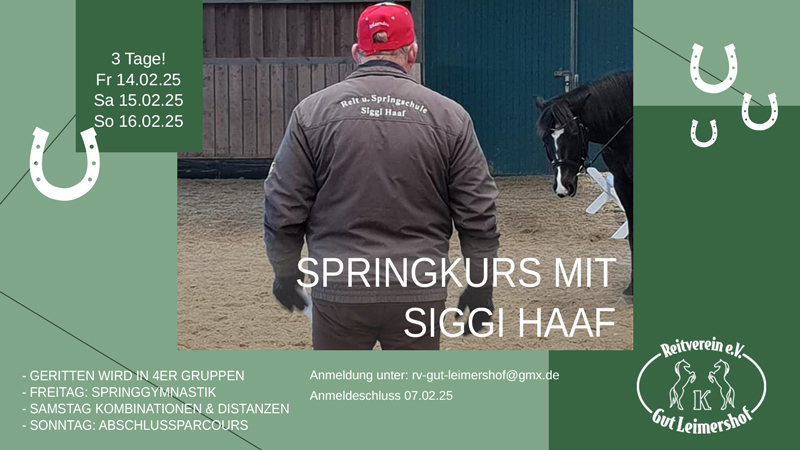 Springkurs mit Siggi Haaf vom 14.02. bis&nbsp;16.02.25