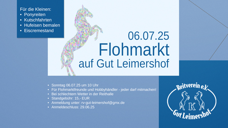 Flohmarkt auf Gut Leimershof am 06.07.25 – jeder darf&nbsp;mitmachen!
