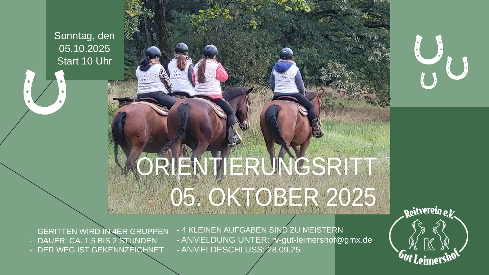 Einladung zum Orientierungsritt auf Gut Leimershof am&nbsp;05.10.25