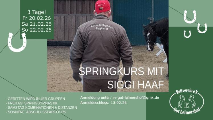 Springkurs mit Siggi Haaf vom 20.02. bis&nbsp;22.02.26